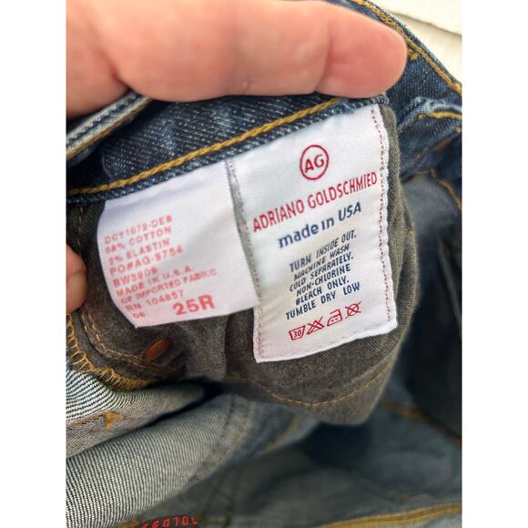 AG Adriano Goldschmied The Club Low Rise Wide Leg Bottom Jeans Size 25R‎ NWT - Picture 7 of 7